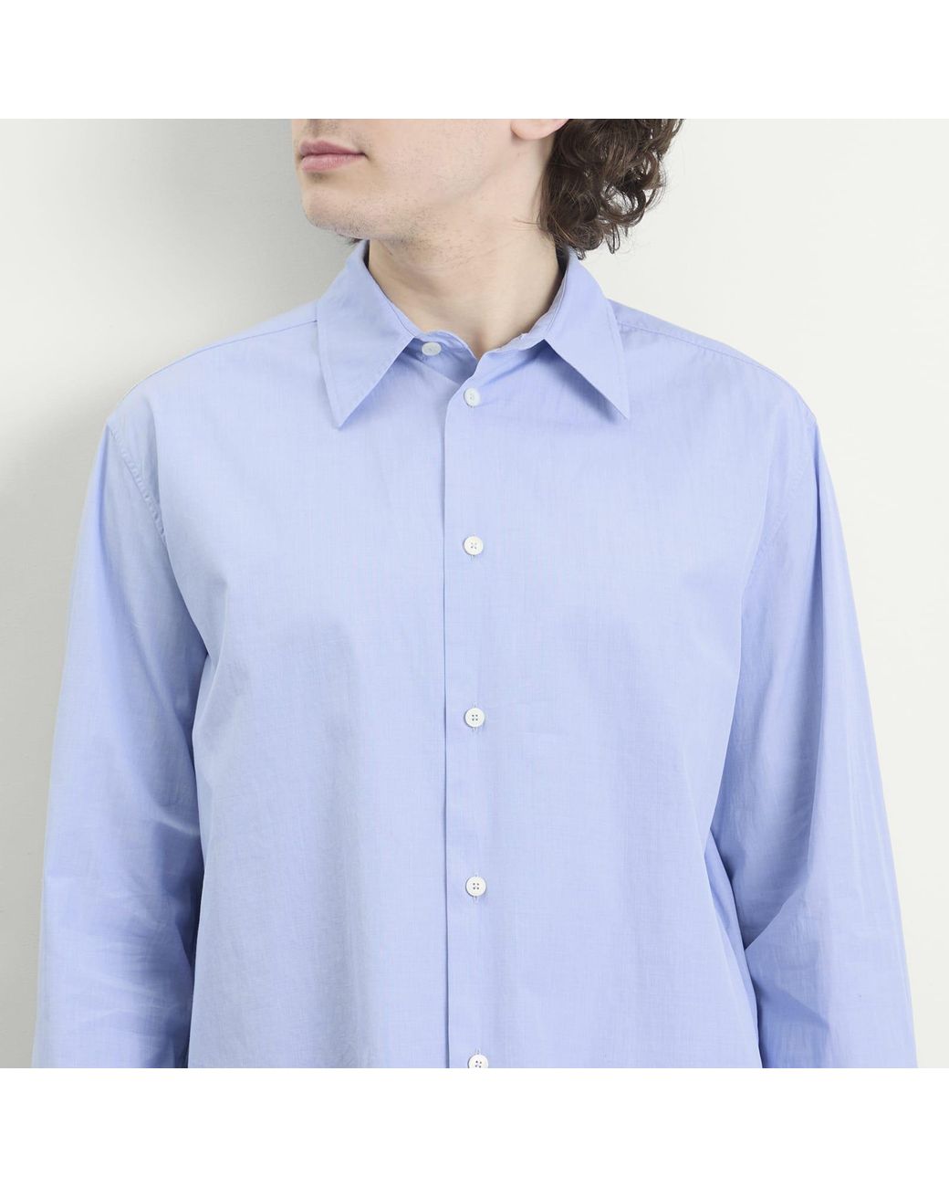 Jil Sander Blue Cropped Long Sleeve Shirt for men