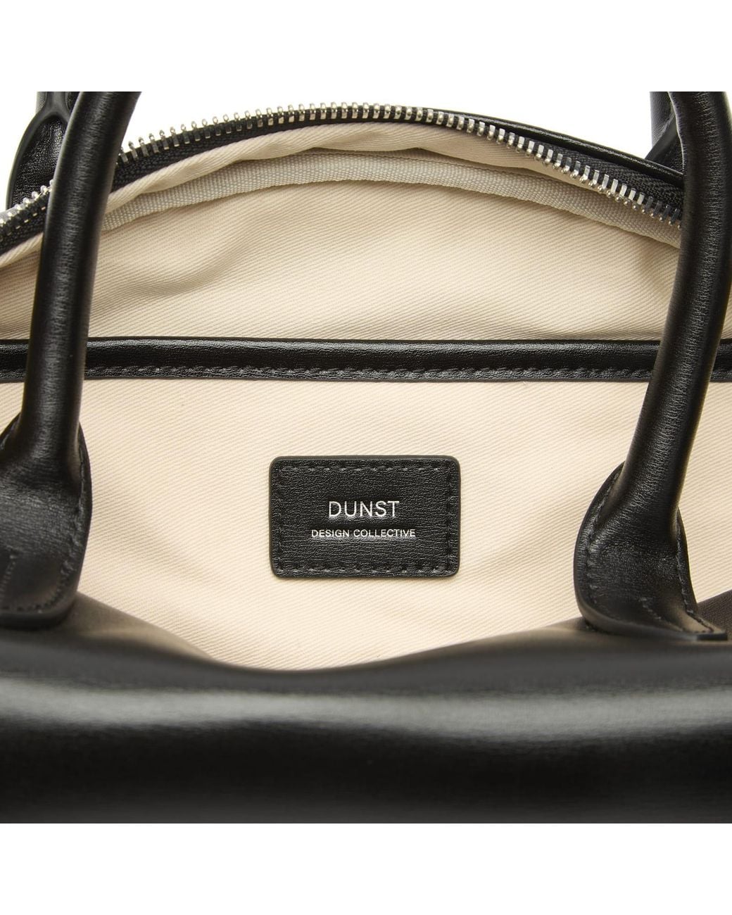 DUNST Black Leather Bowling Bag