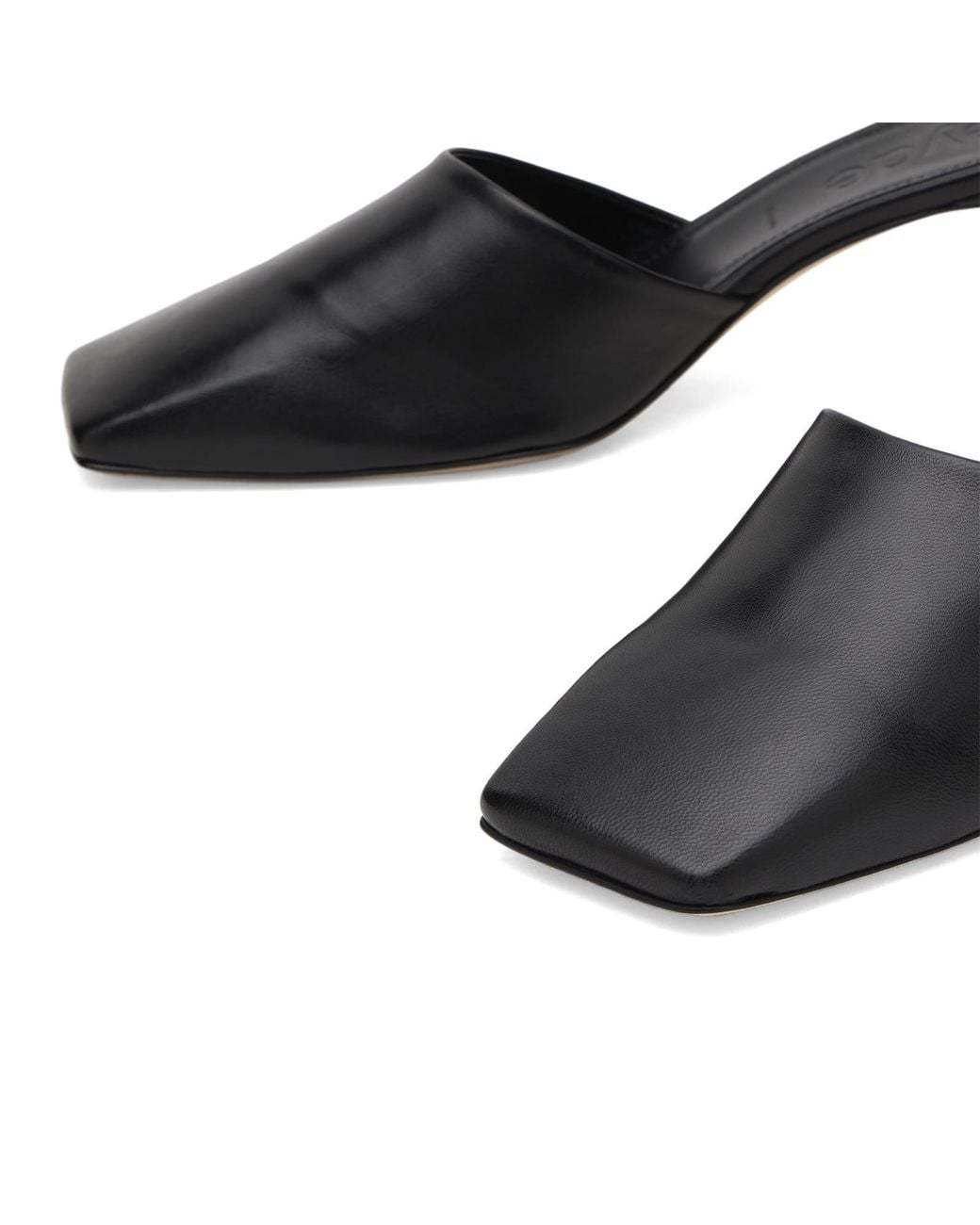 Aeyde Black Blithe Square Toe Mules