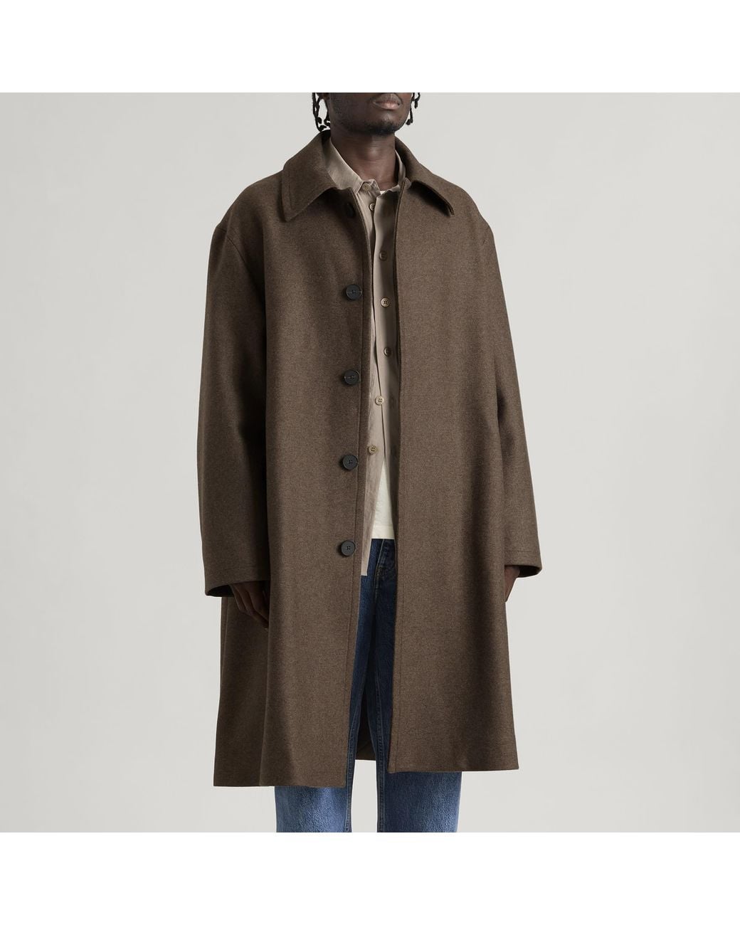 Studio Nicholson Brown Ady Cotton Overcoat for men