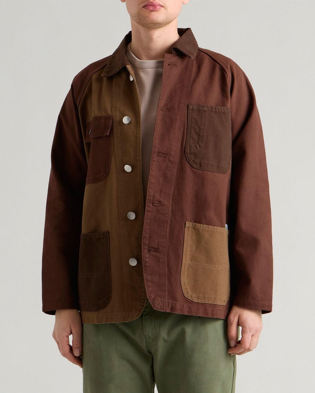 Service Works Brown Patchwork Coverall 2.0 Jacket for men