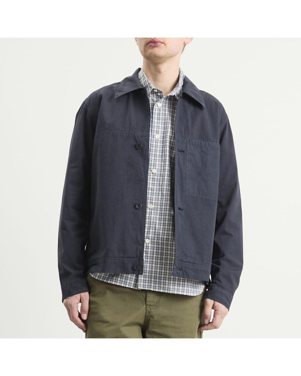 Norse Projects Blue Arresskov Compact Cotton Shirt Jacket for men