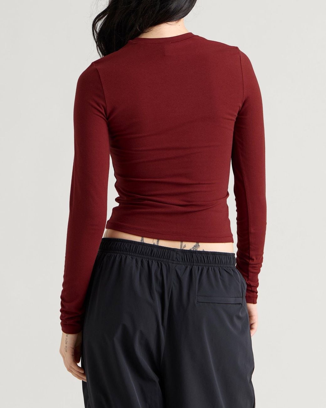 Skims Red Cotton Jersey Long Sleeve T-Shirt