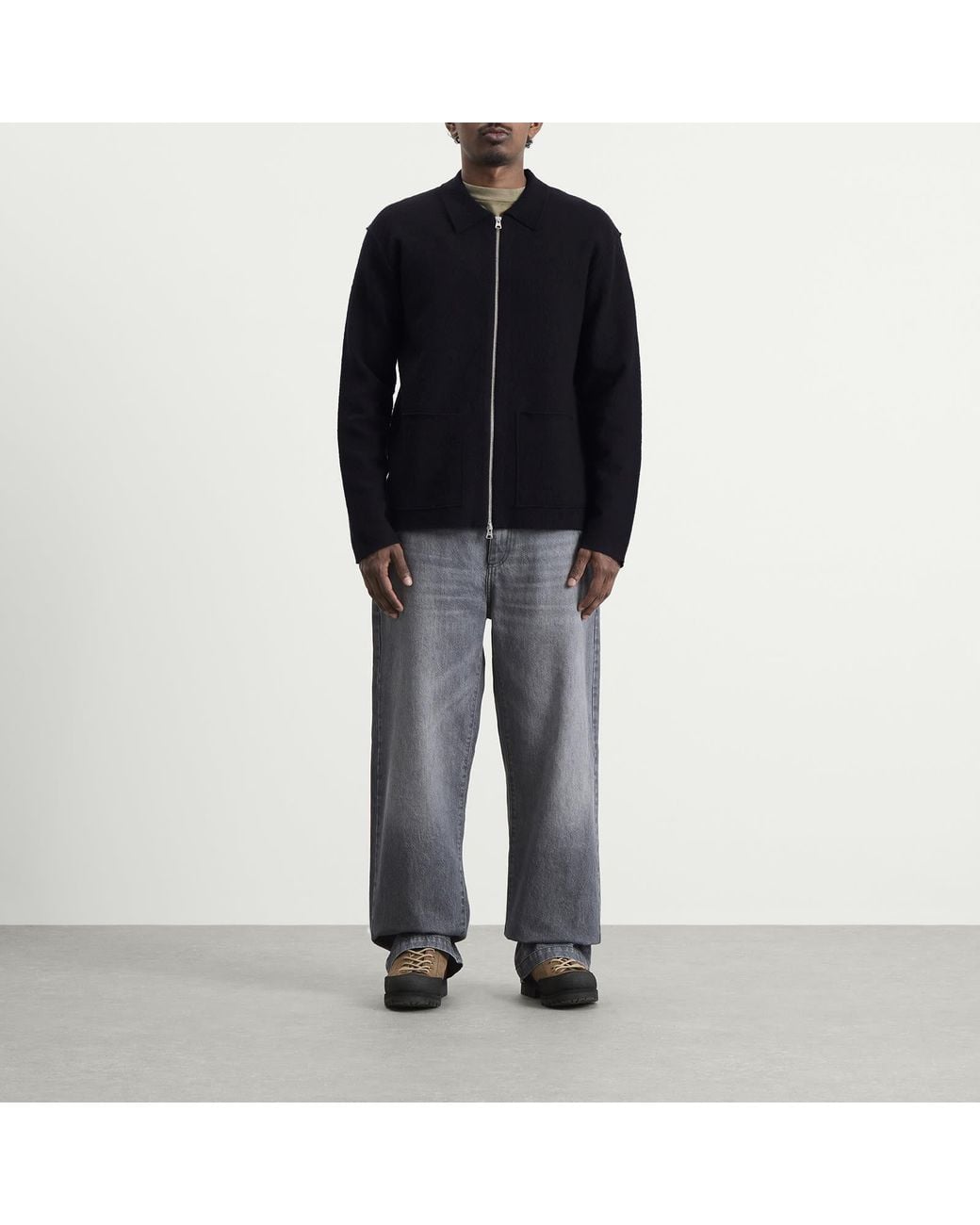 NN07 Black Jonas Merino Zip Jacket for men