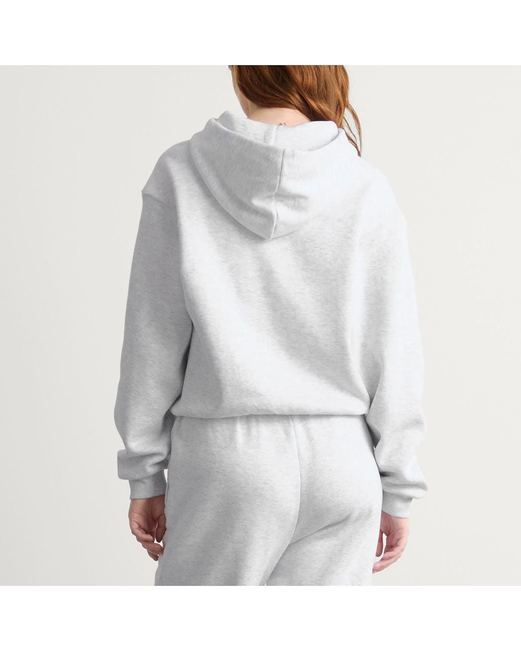 Skims White Cotton Fleece Classic Zip Up Hoodie