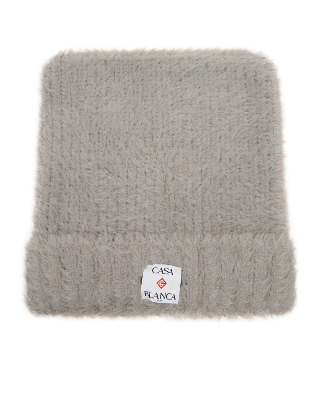 Casablanca Gray Fluffy Nylon Square Hat
