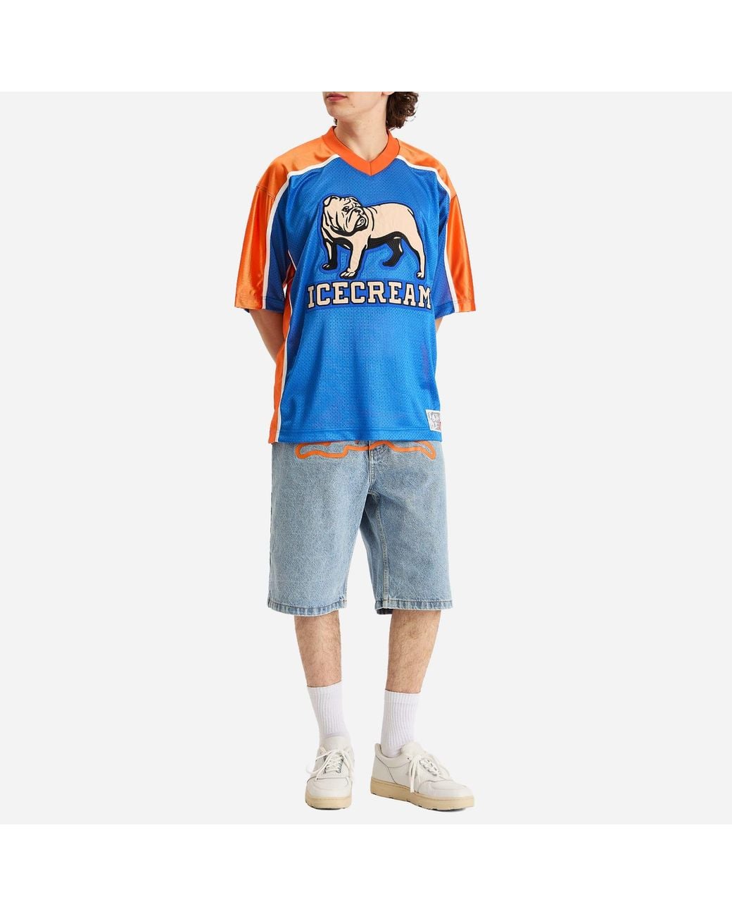 ICECREAM Blue Bulldog Football Top for men