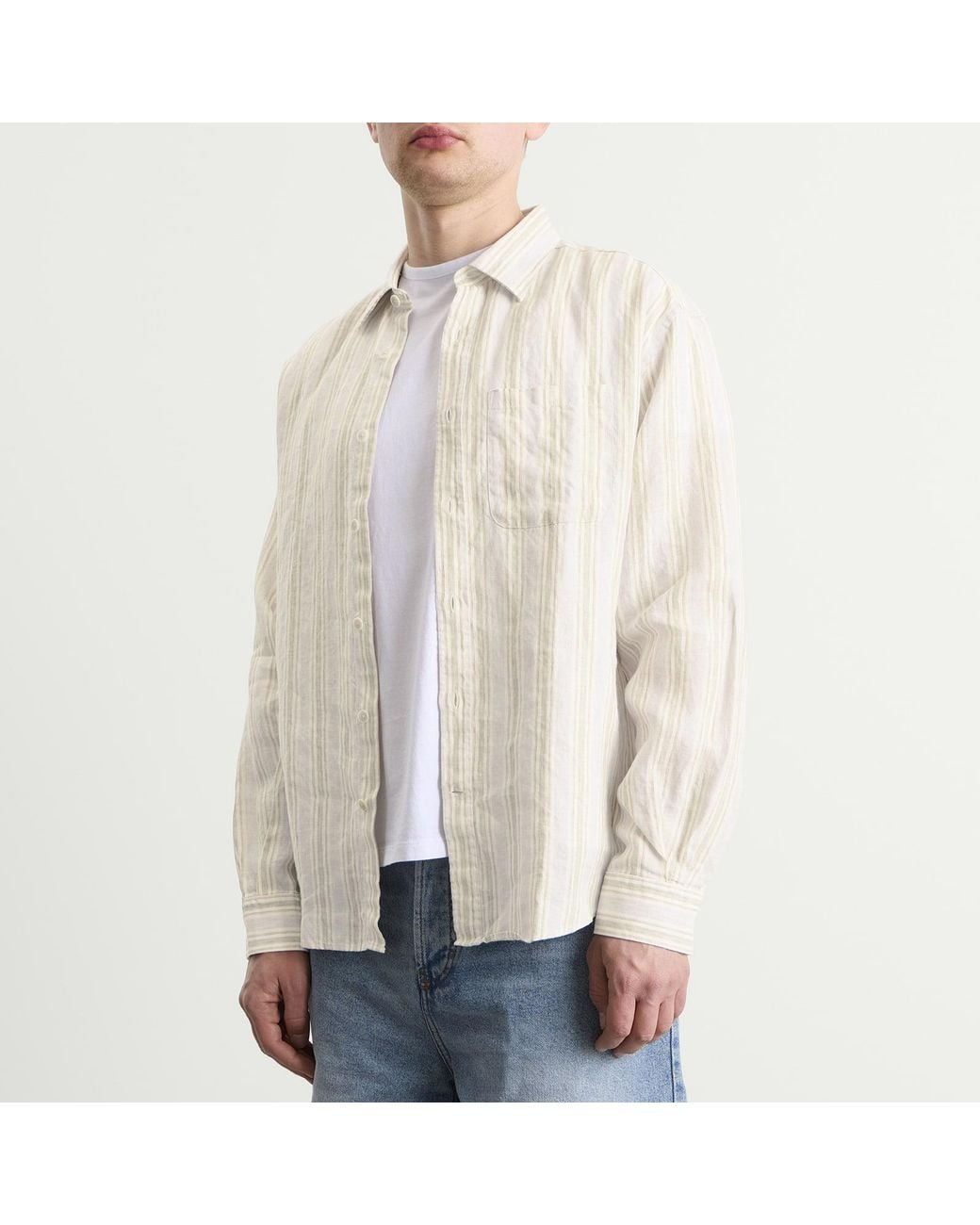 NN07 White Deon Stripe Shirt for men