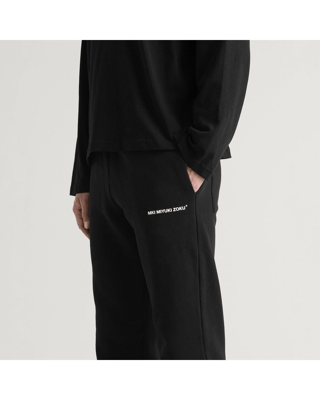 MKI Miyuki-Zoku Black Uniform Wide Leg Joggers for men