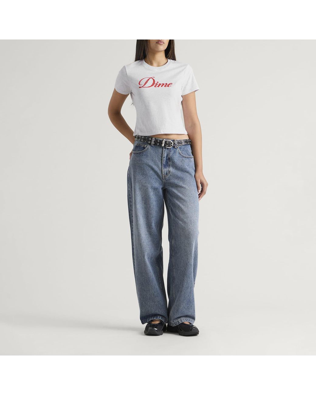 Dime White Cursive Crotchet Baby T-Shirt