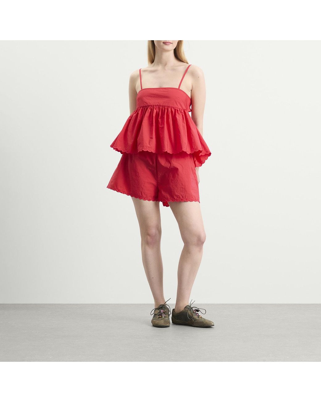 CECILIE BAHNSEN Red Blossom Shorts