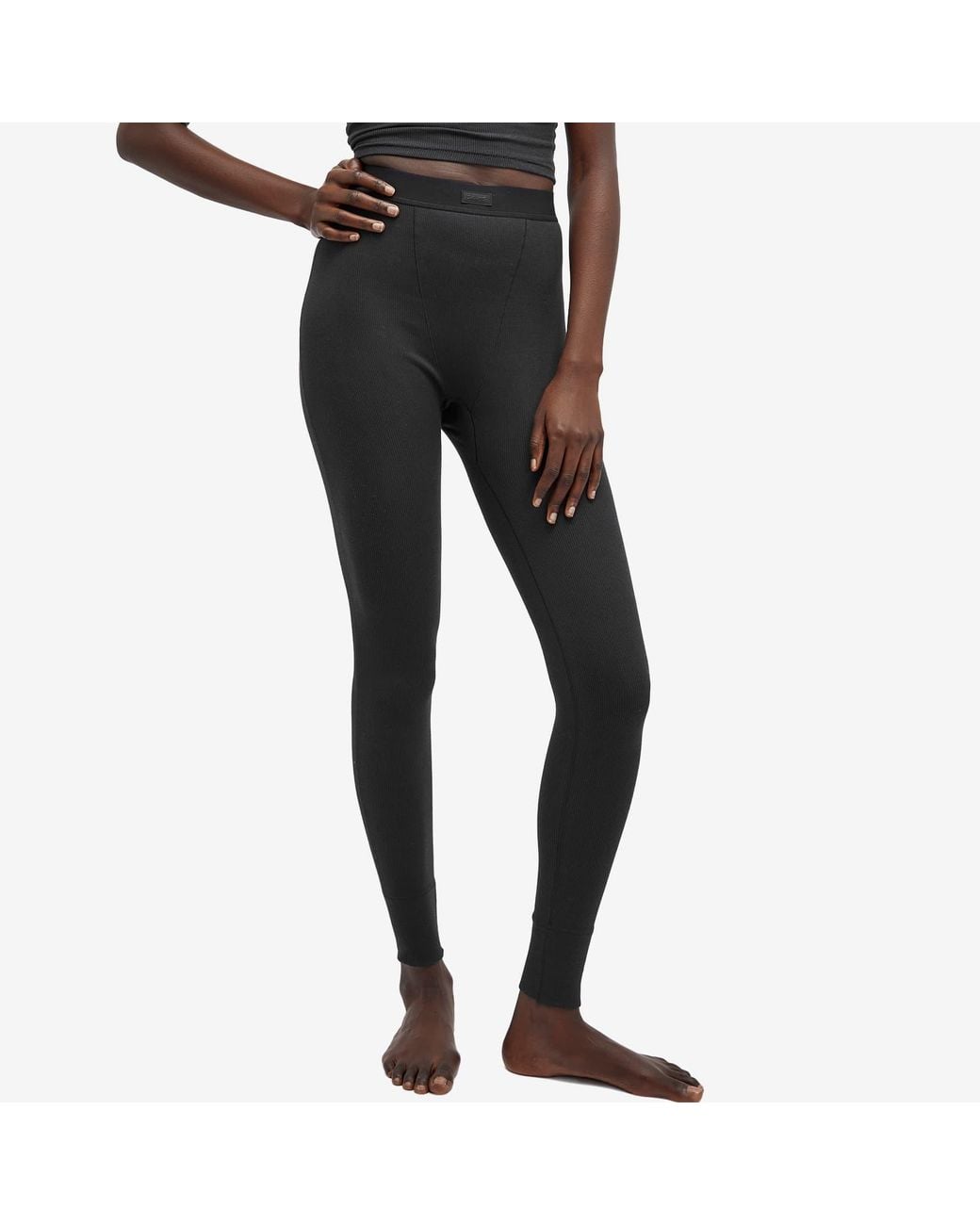 Skims Black Cotton Rib Legging