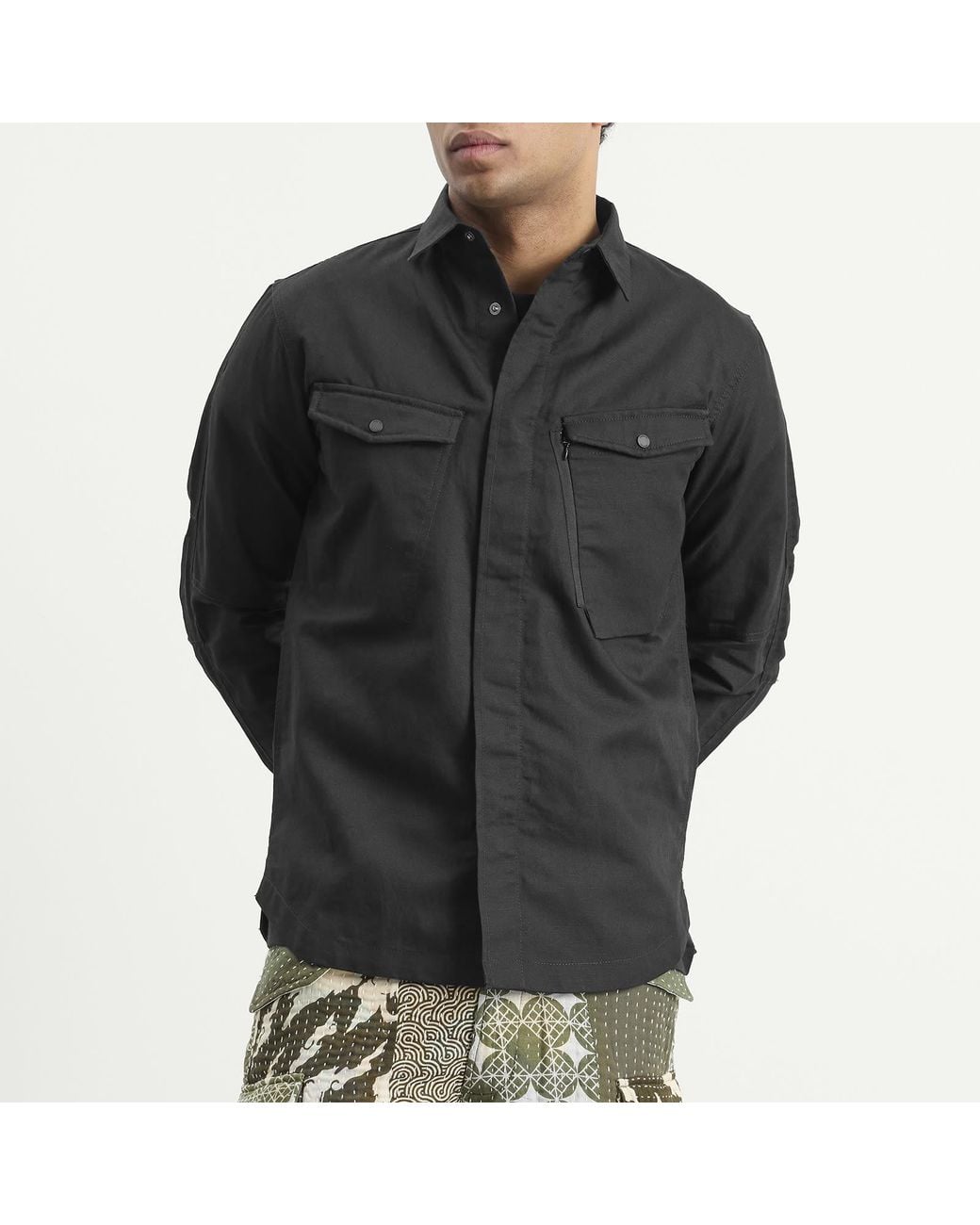 Maharishi Black Hemp Custom Shirt for men