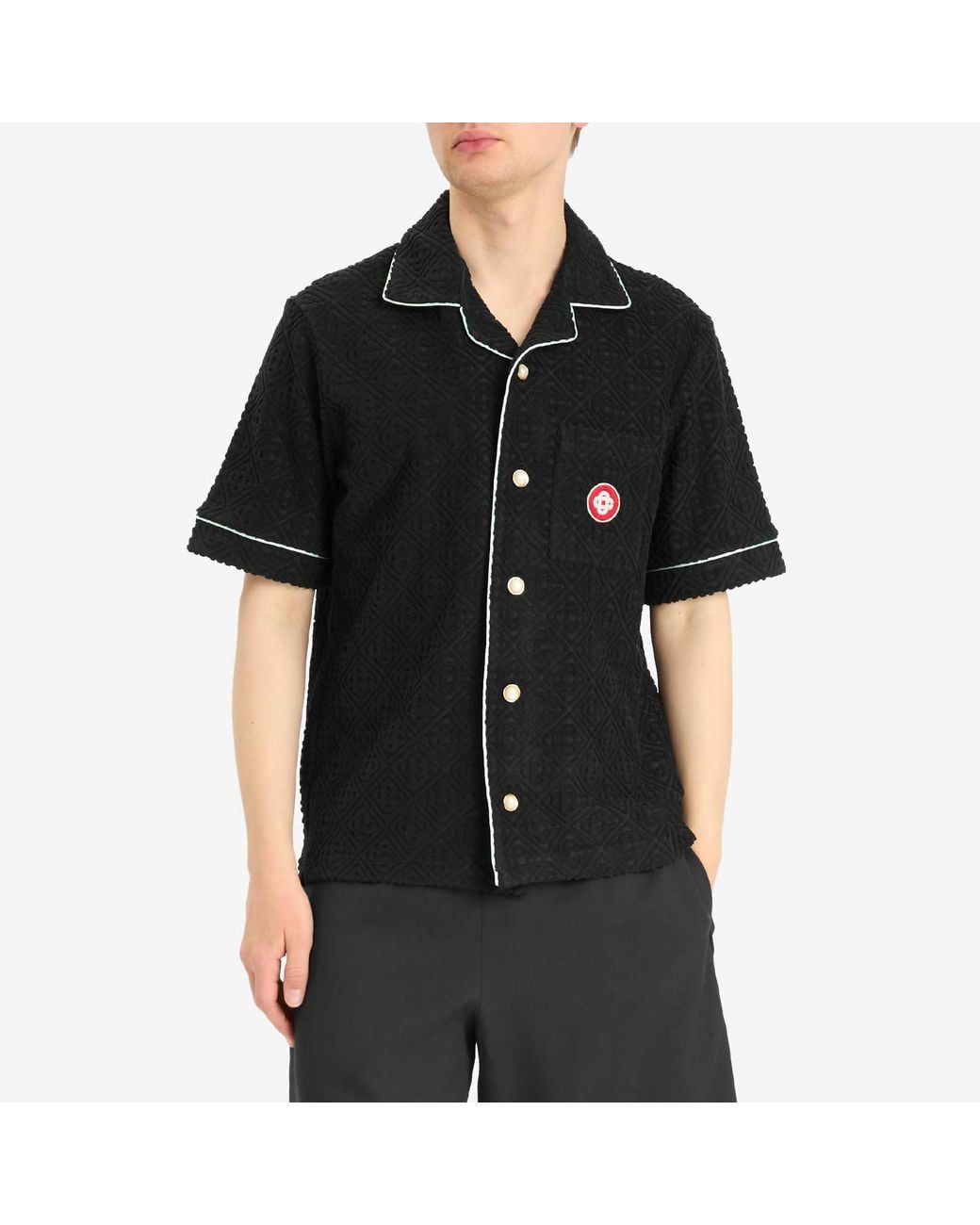 Casablanca Black Towelling Monogram Shirt for men
