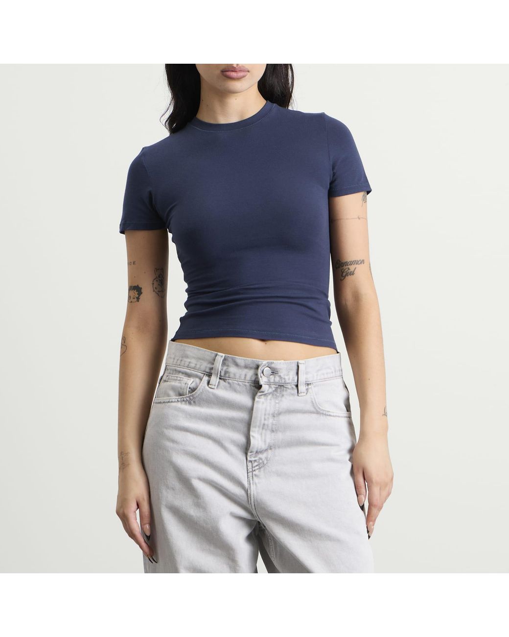 Skims Blue Cotton Jersey T-Shirt