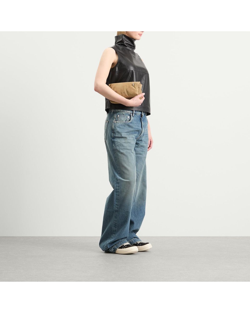 Rick Owens Natural Shoulder Pillow Griffin Bag