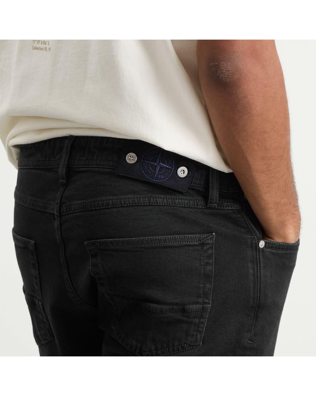 Stone Island Black Stretch Slim Jeans for men
