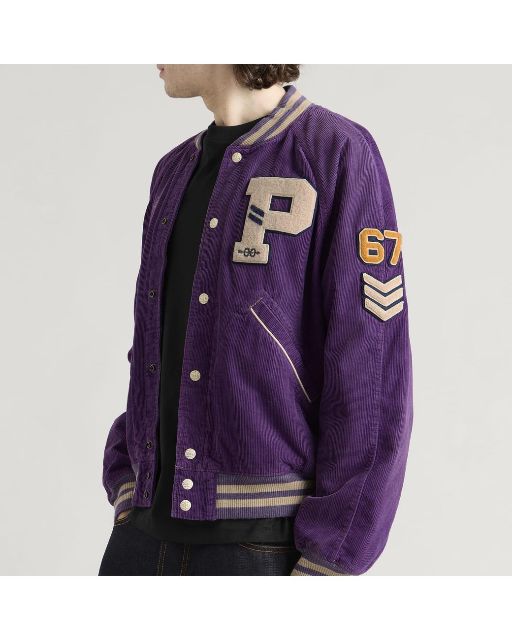 Polo Ralph Lauren Purple Corduroy Bomber Jacket for men