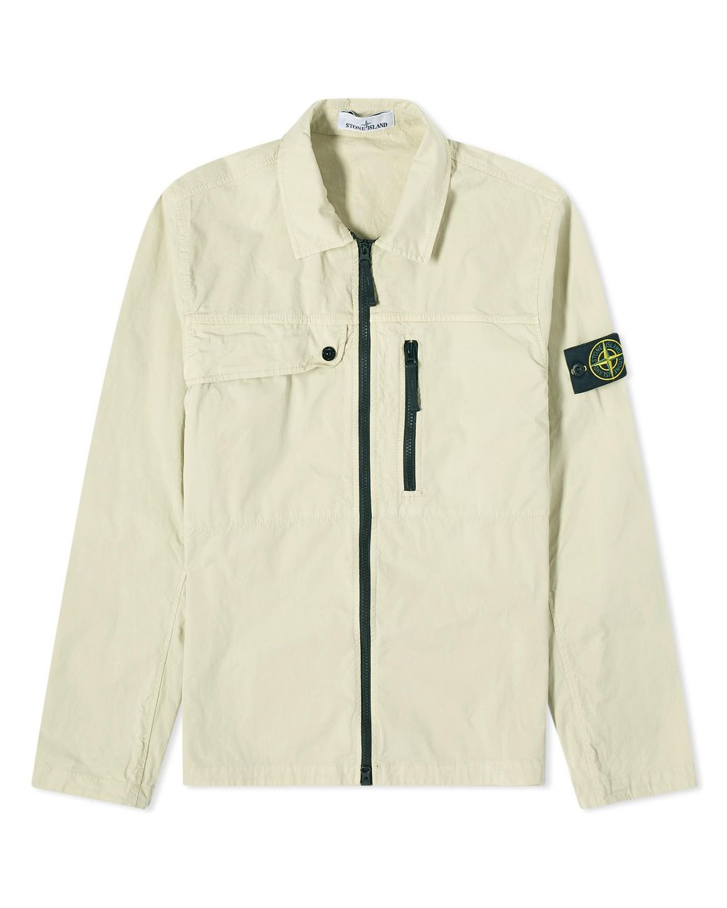 Stone Island Supima Cotton Twill Stretch-Tc Zip Shirt Jacket in 