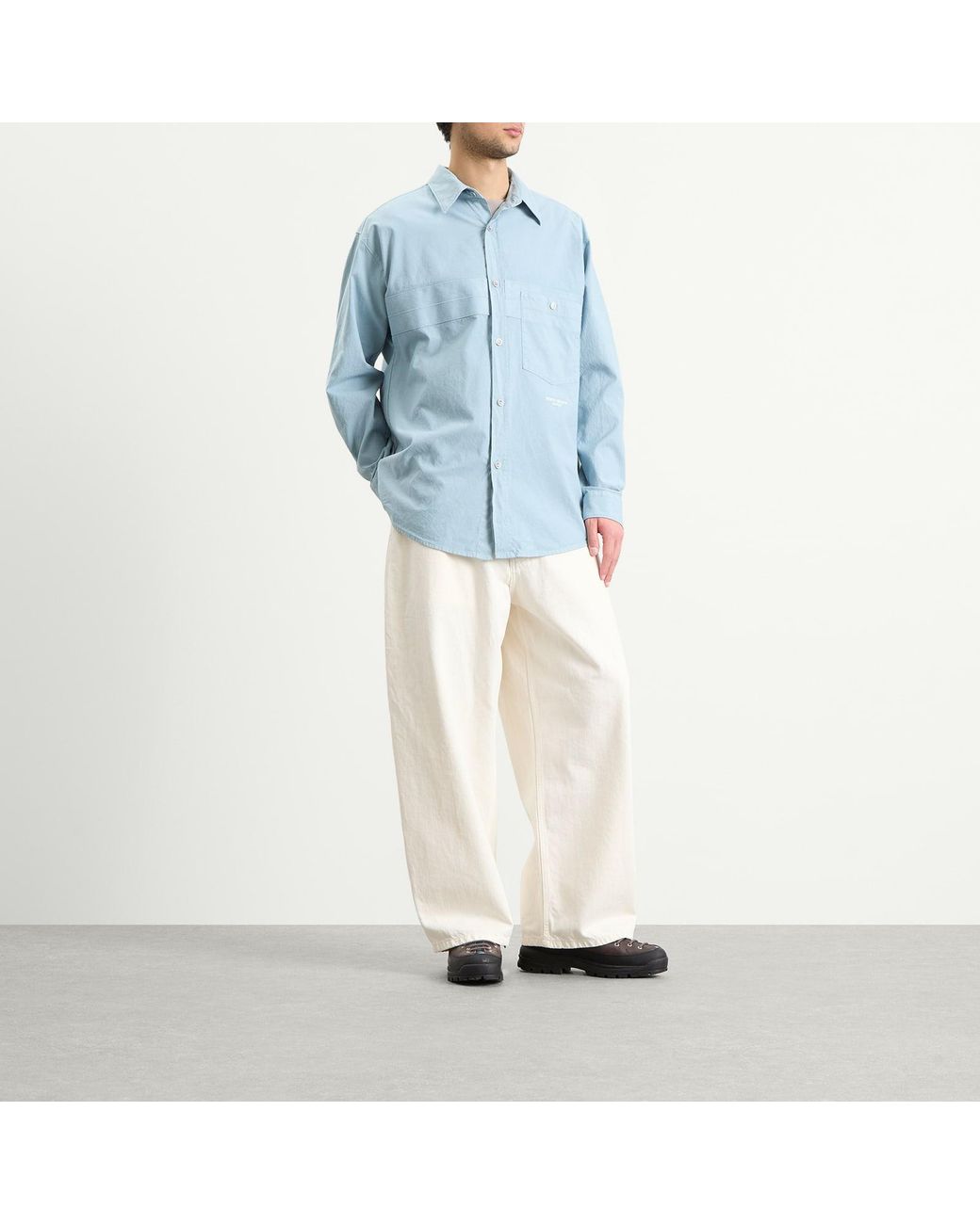 Stone Island Blue Marina Cotton Nylon Panama Overshirt for men