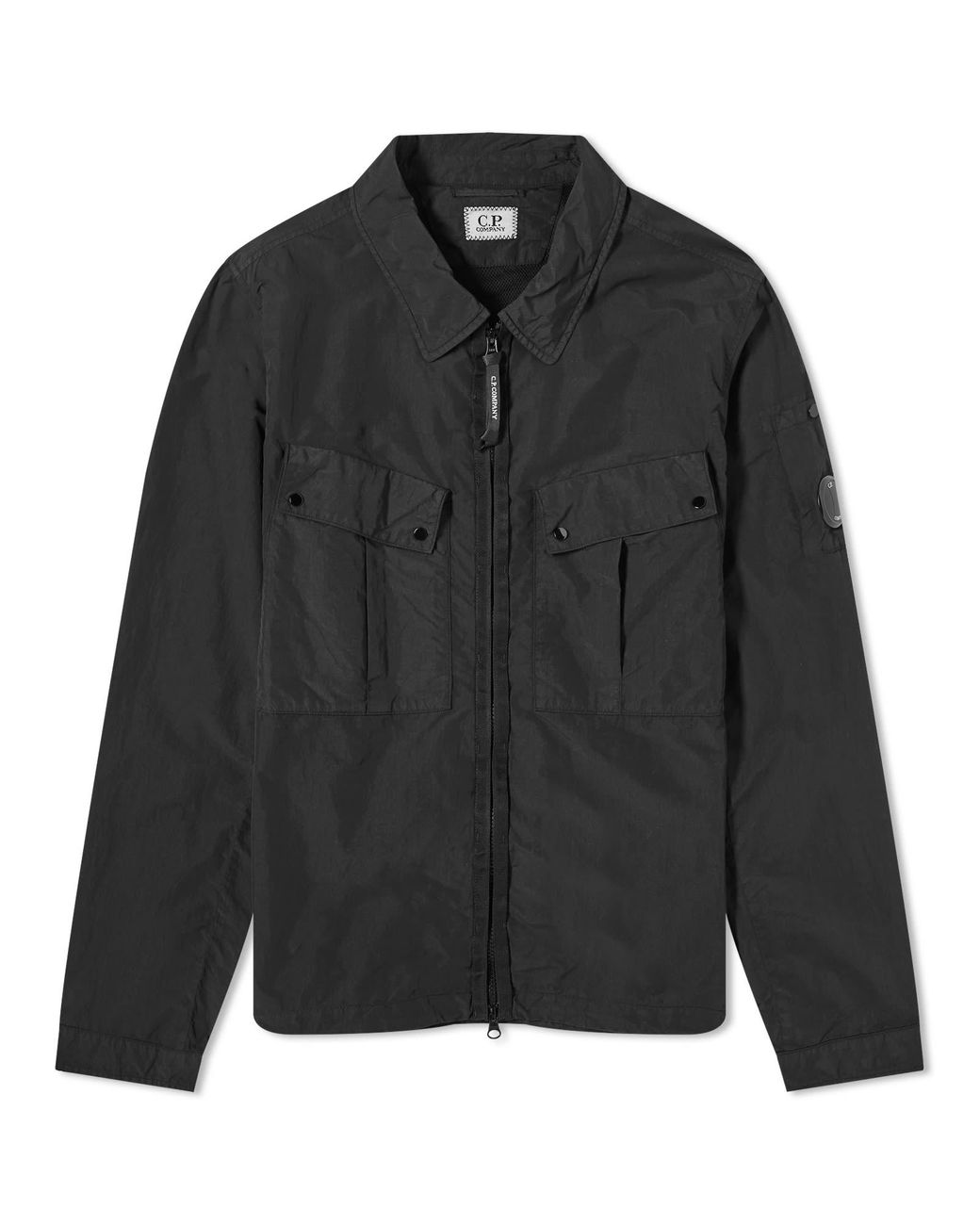 C.P. Company Flatt Nylon Zip Overshirt in Black for Men | Lyst UK