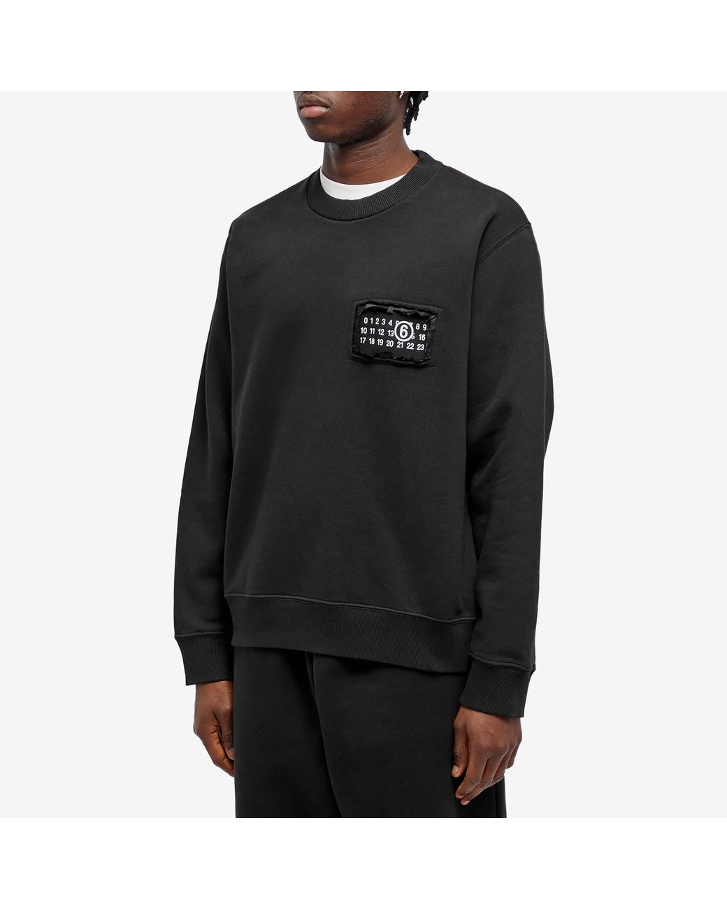 MM6 by Maison Martin Margiela Mm6 3-layer Crew Sweat in Black for