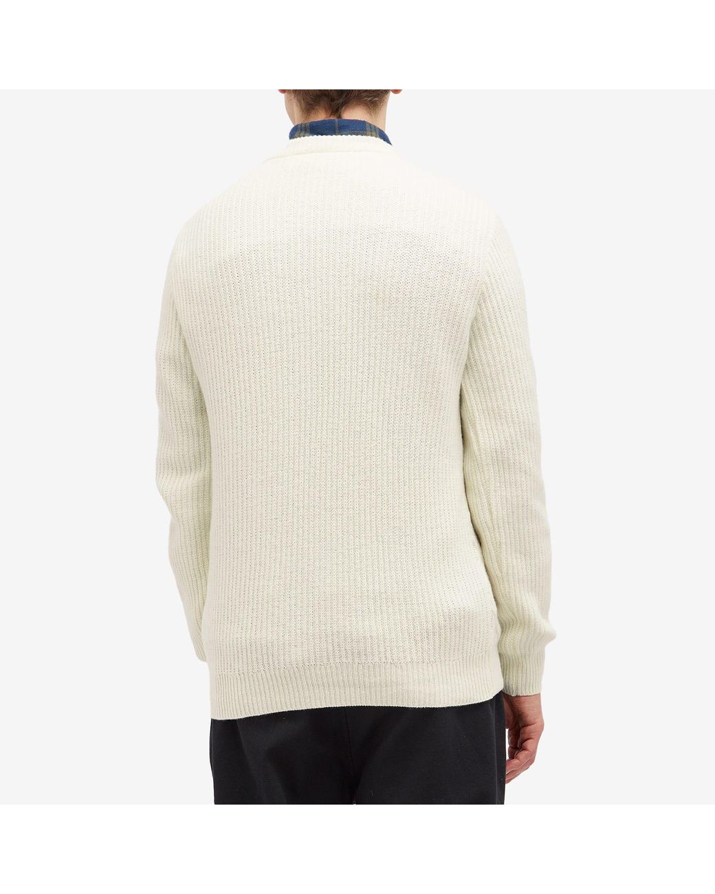 Forét White Bow Cable Knit Jumper for men