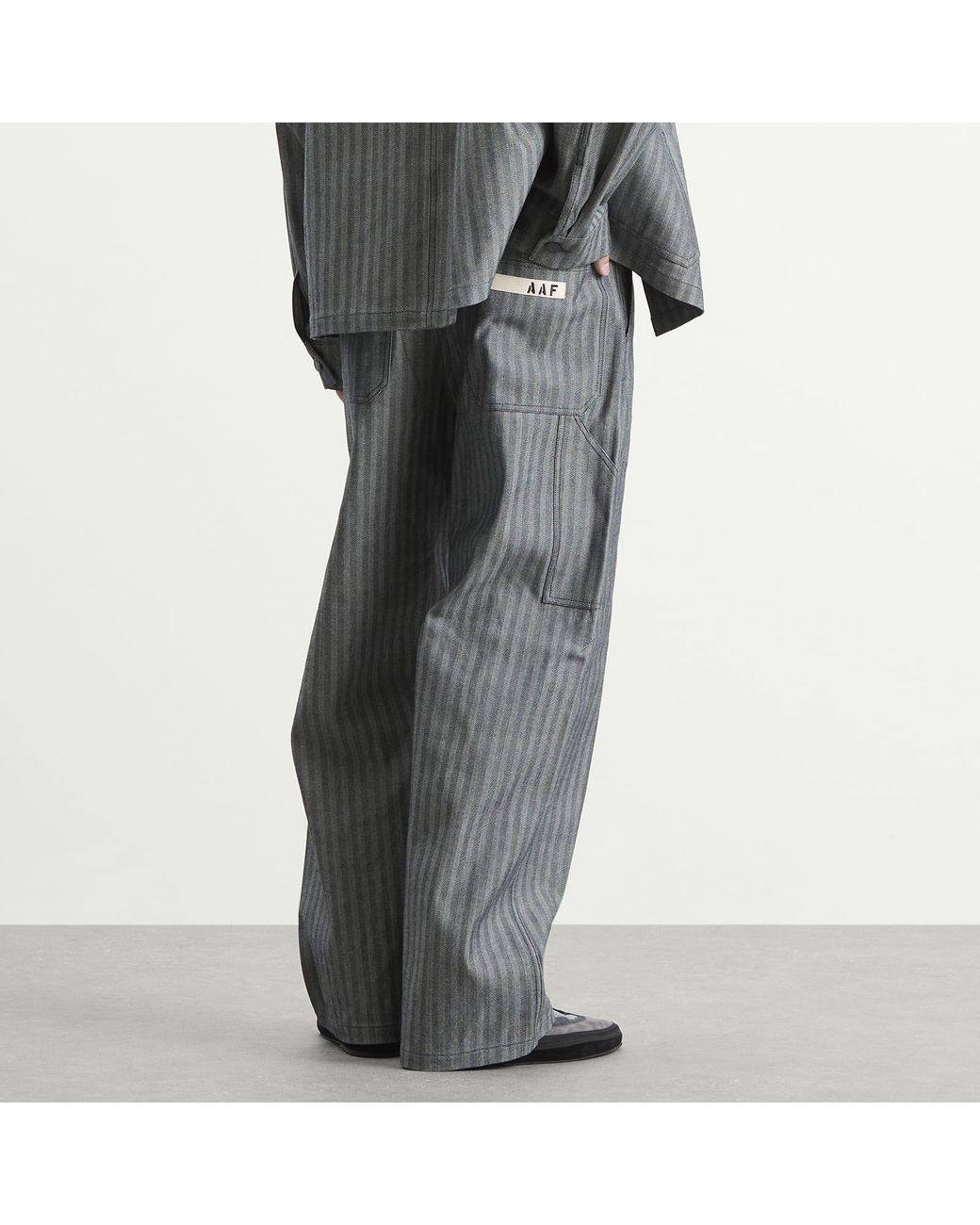 Applied Art Forms Gray Herringbone Contruction Pants for men