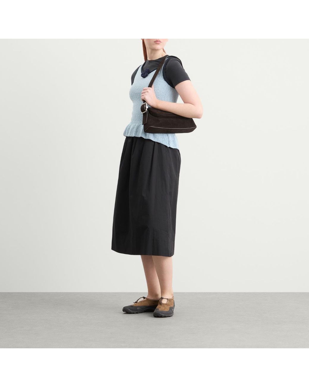 Kijun Blue Corsage Ruffle Knit Vest