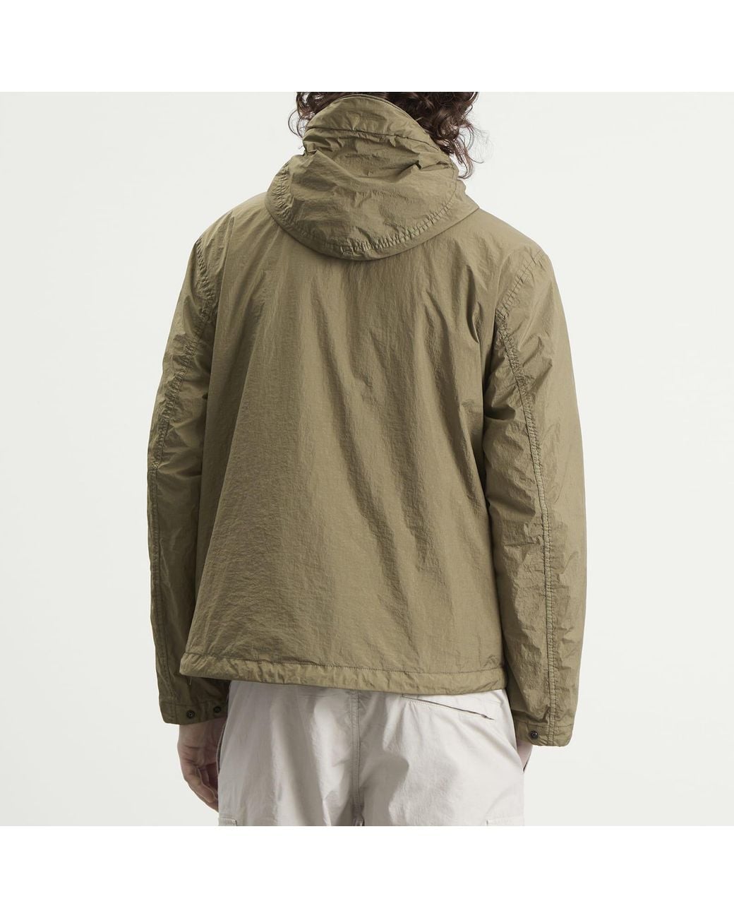 Stone Island Green Crinkle Reps Hooded Jacket for men