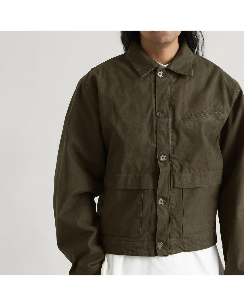 Entire studios Green Hatch Cotton Jacket for men