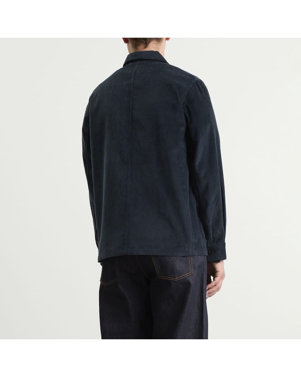 Portuguese Flannel Blue Labura Corduroy Chore Jacket for men