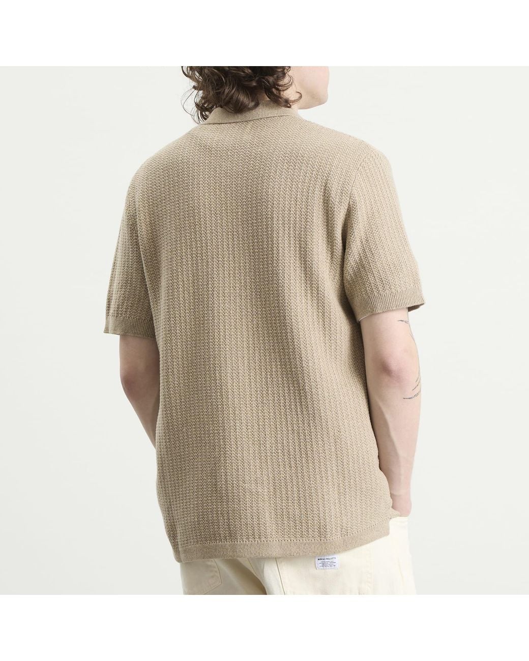 NN07 Natural Ares Knit Vacation Shirt for men