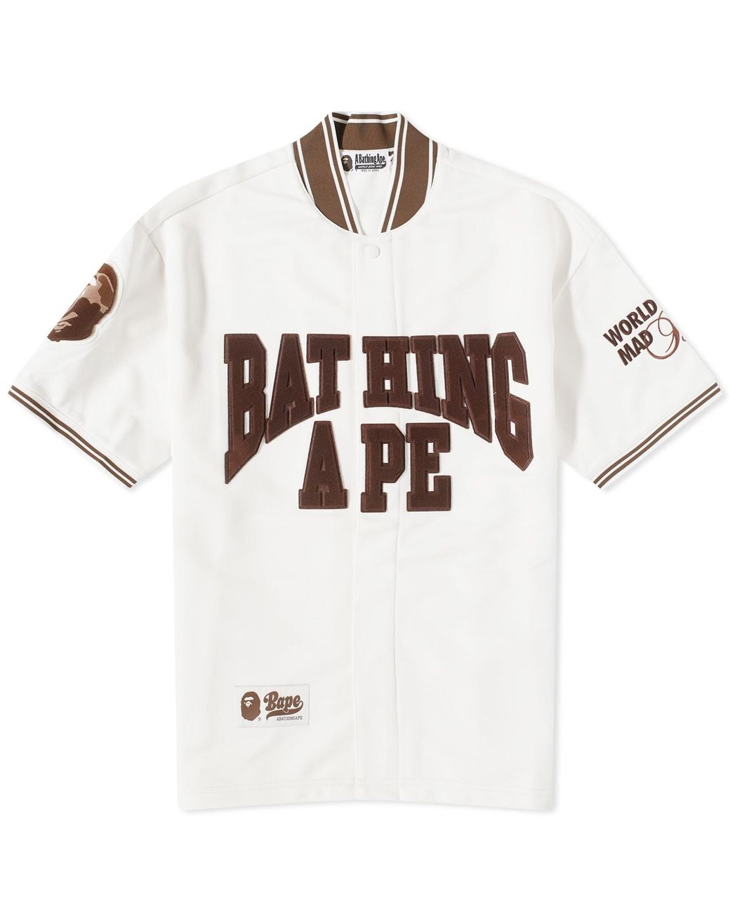 A Bathing Ape Baseball Jersey in White for Men