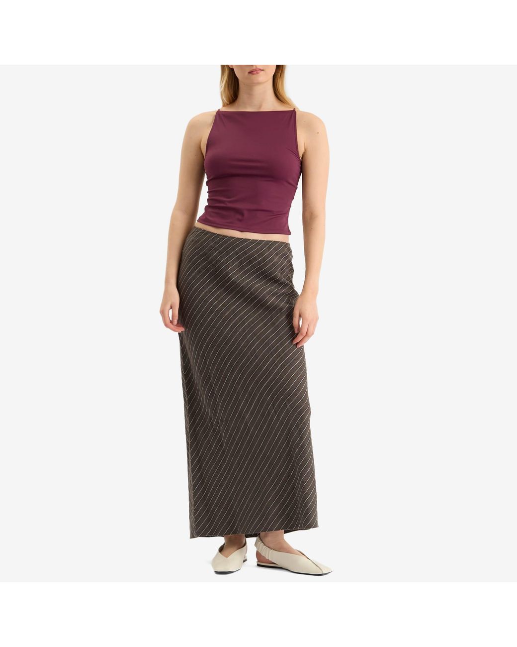 GOOD AMERICAN Purple Weightless Scuba Sleeveless Tank