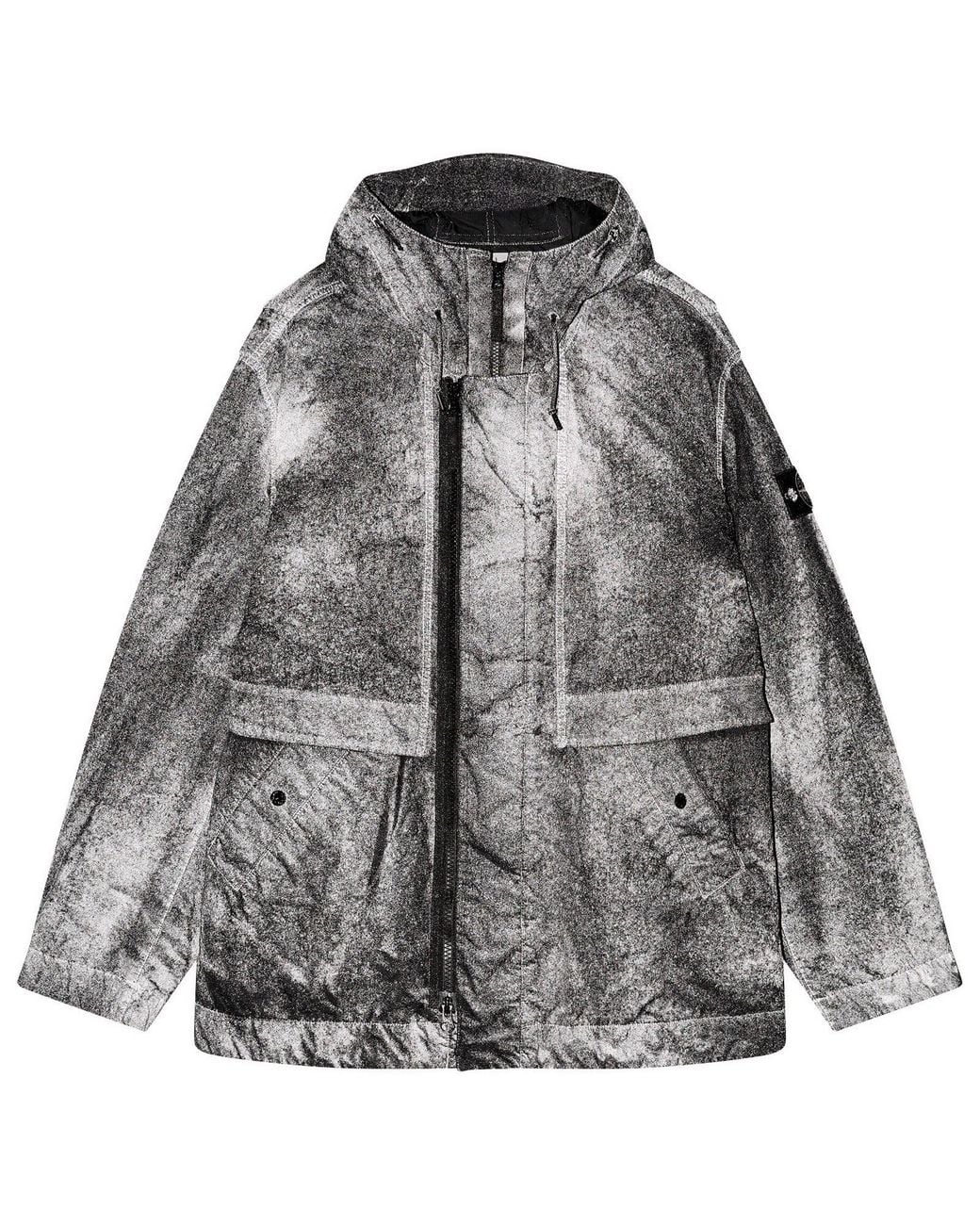 Stone Island Dense Nylon-Tc Hand Sprayed Reflective Parka Jacket in ...