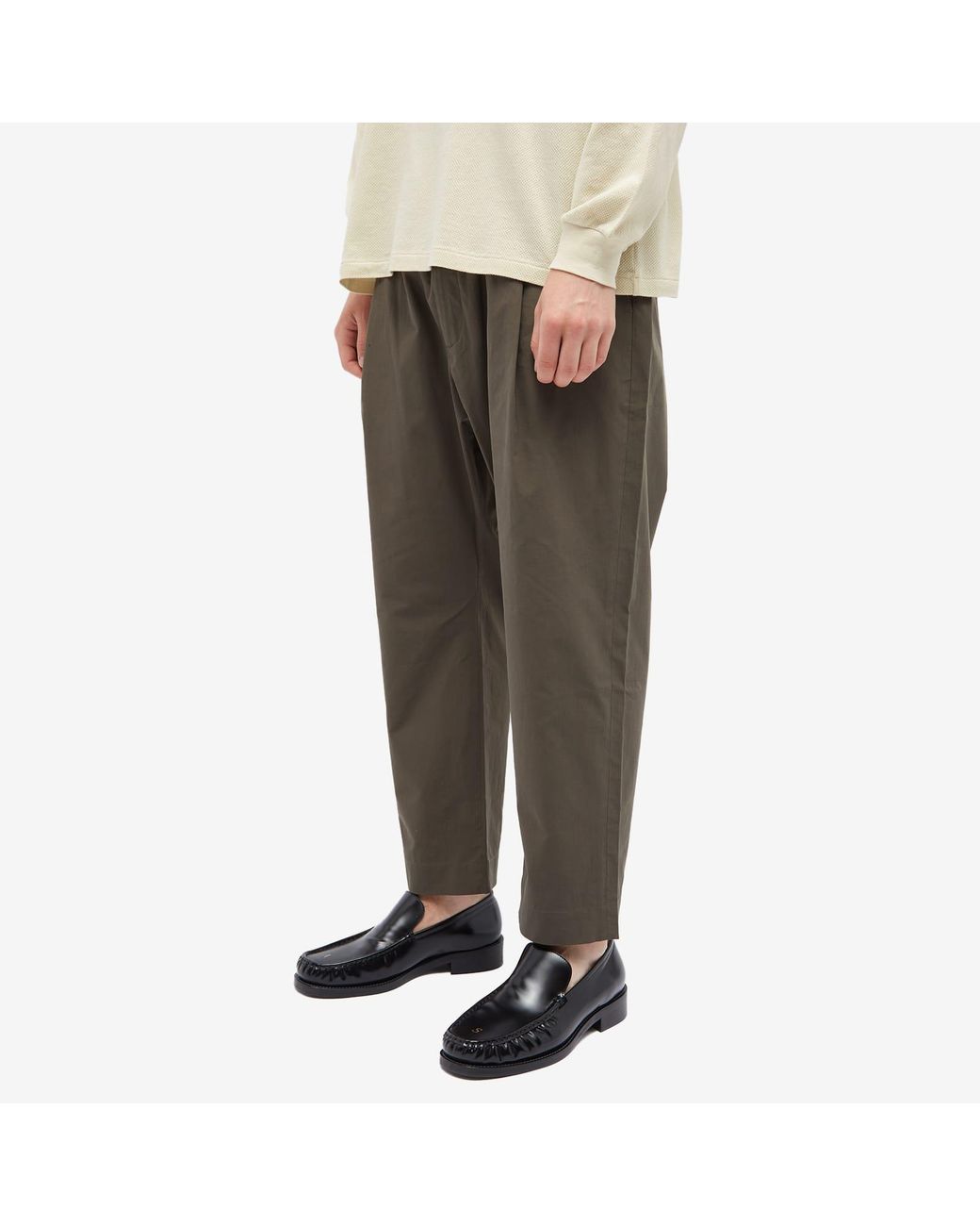 Studio Nicholson Gentile Elasticated Waist Pleat Pants in Green for