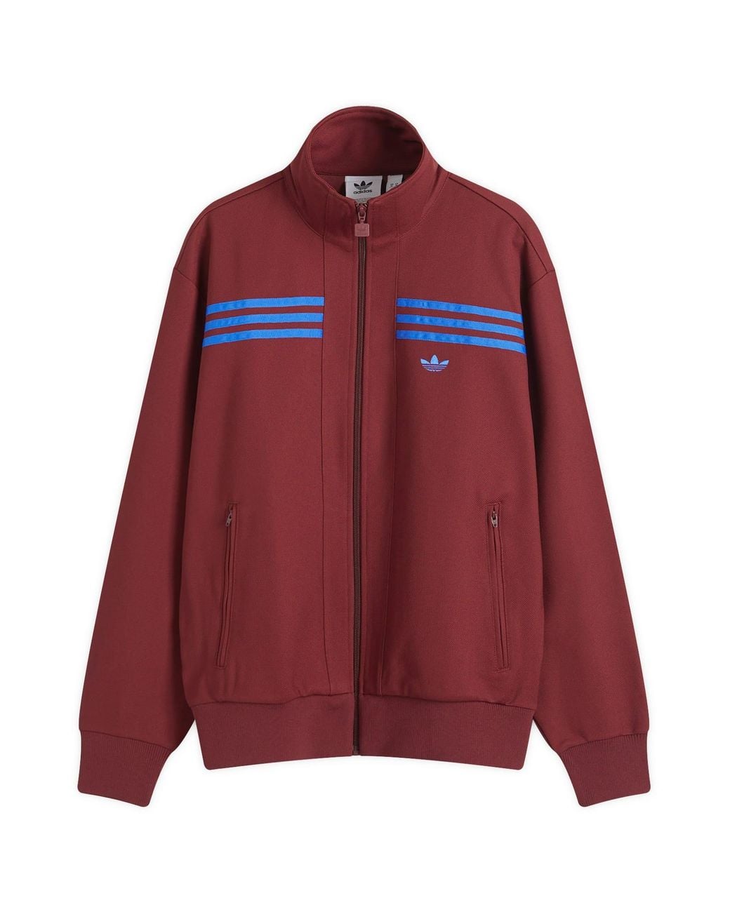 adidas beckenbauer jacket maroon