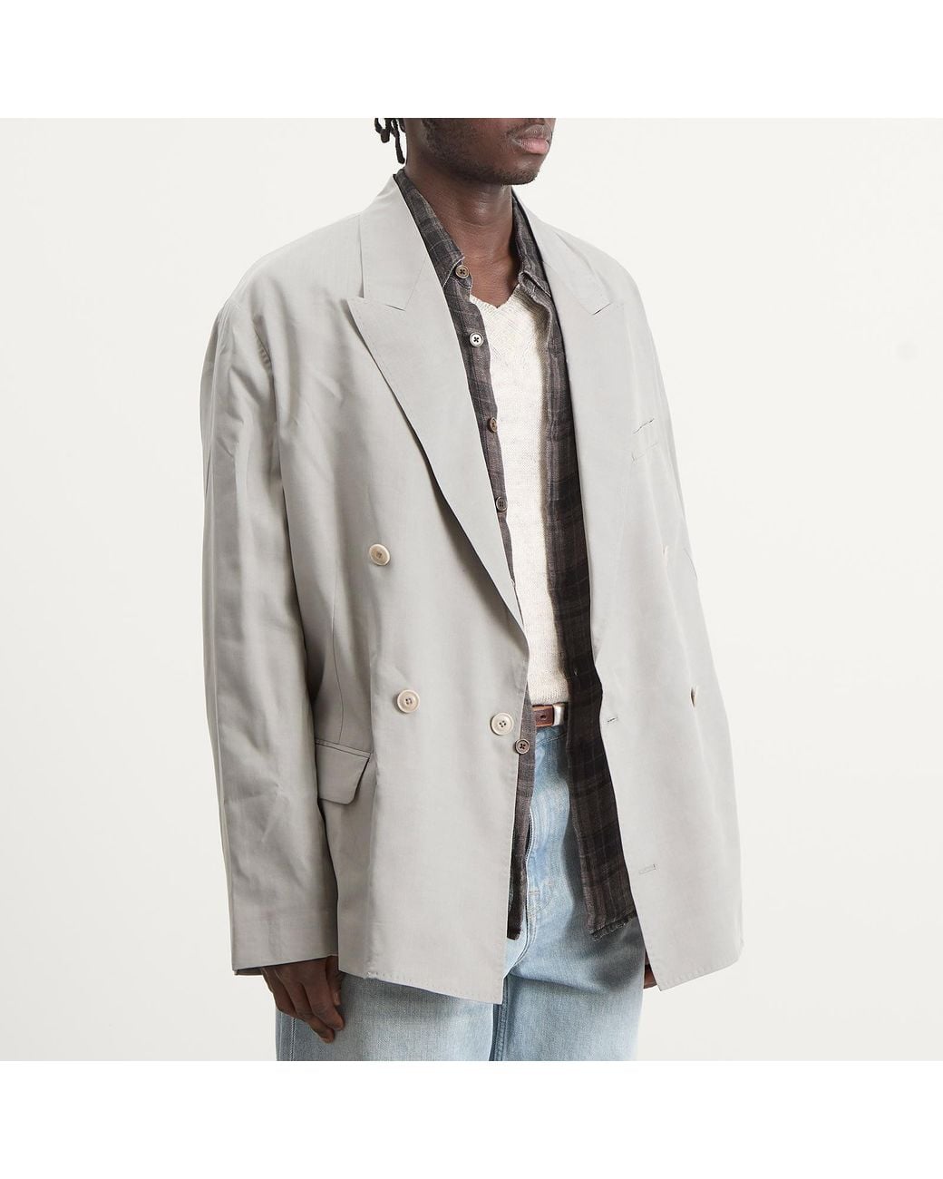 Our Legacy Gray Tencel Halt Blazer for men