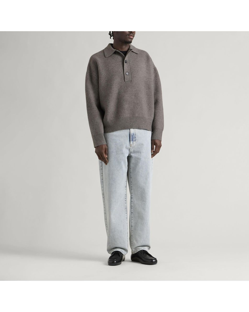MKI Miyuki-Zoku Gray Double Knit Rugby for men