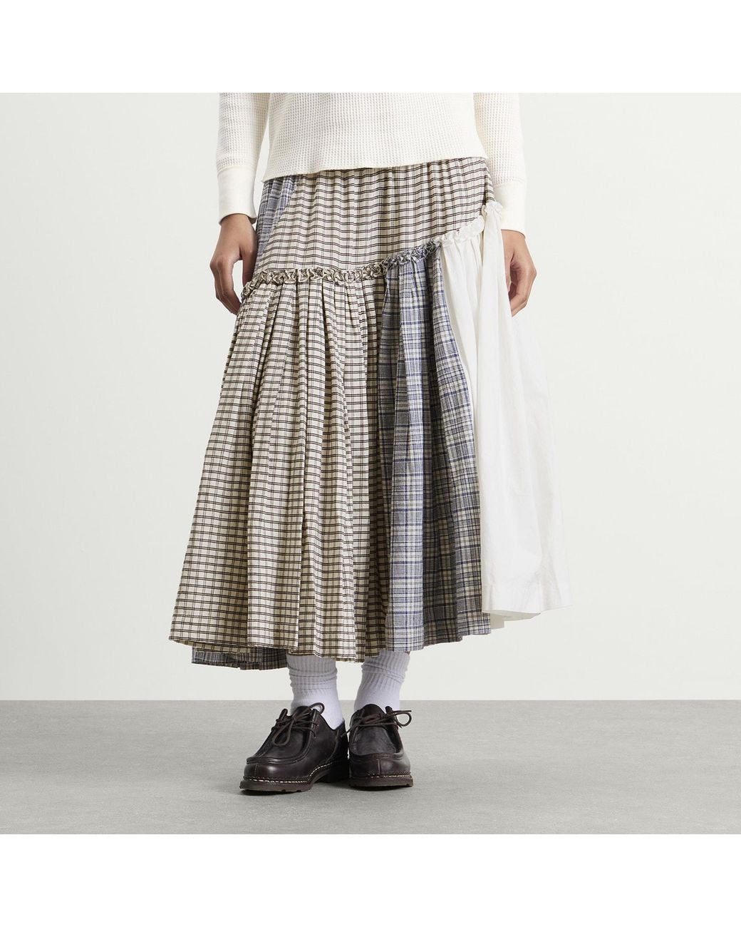 STORY mfg. Gray Precious Patchwork Pine Skirt