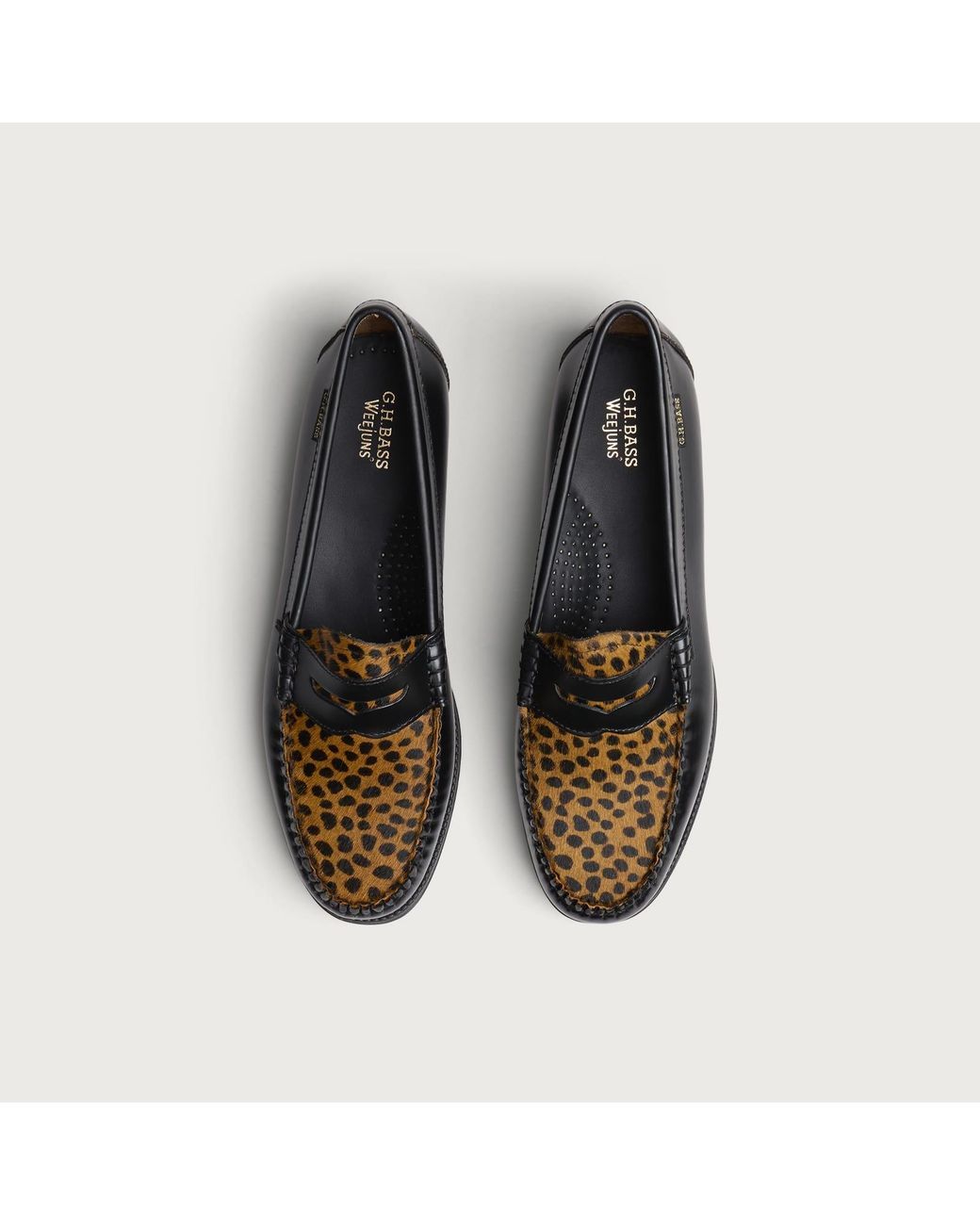 G.H.BASS Black Easy Weejun Penny Exotic Loafers