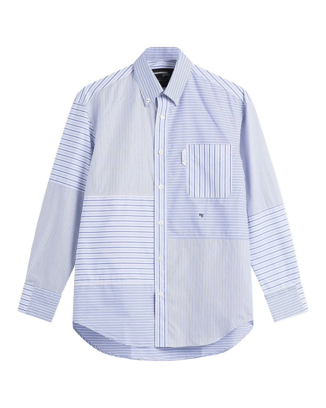 HOMMEGIRLS Blue Patchwork Shirt