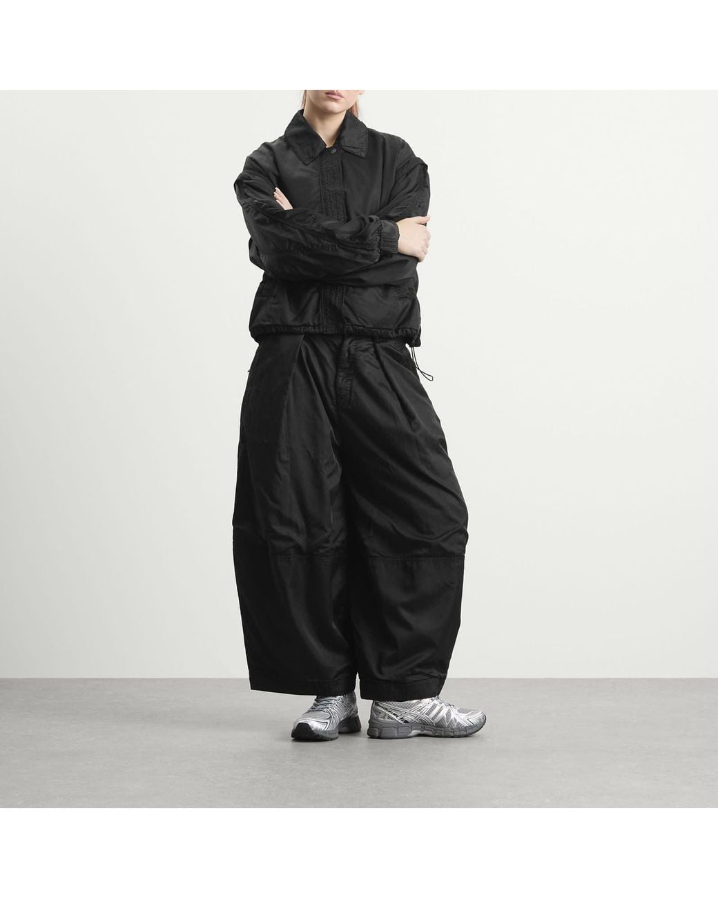 YMC Black Heath Bomber Satin Jacket