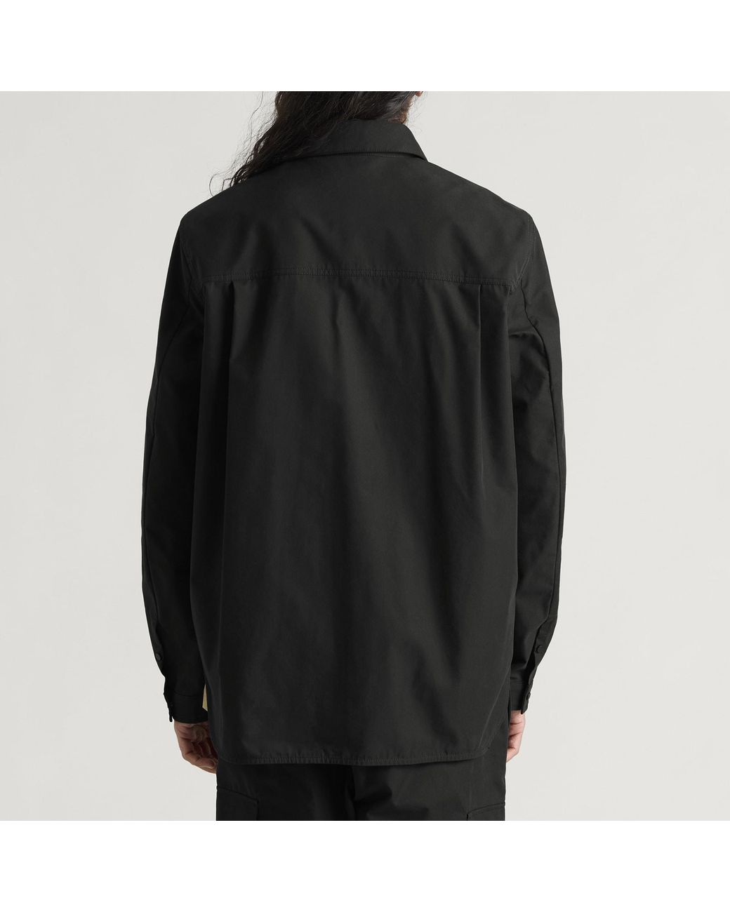 Moncler Black Brushed Cotton Cargo Shirt for men