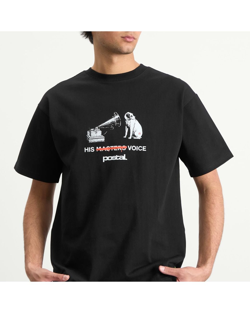 Postalco Black His Masters Voice T-Shirt for men