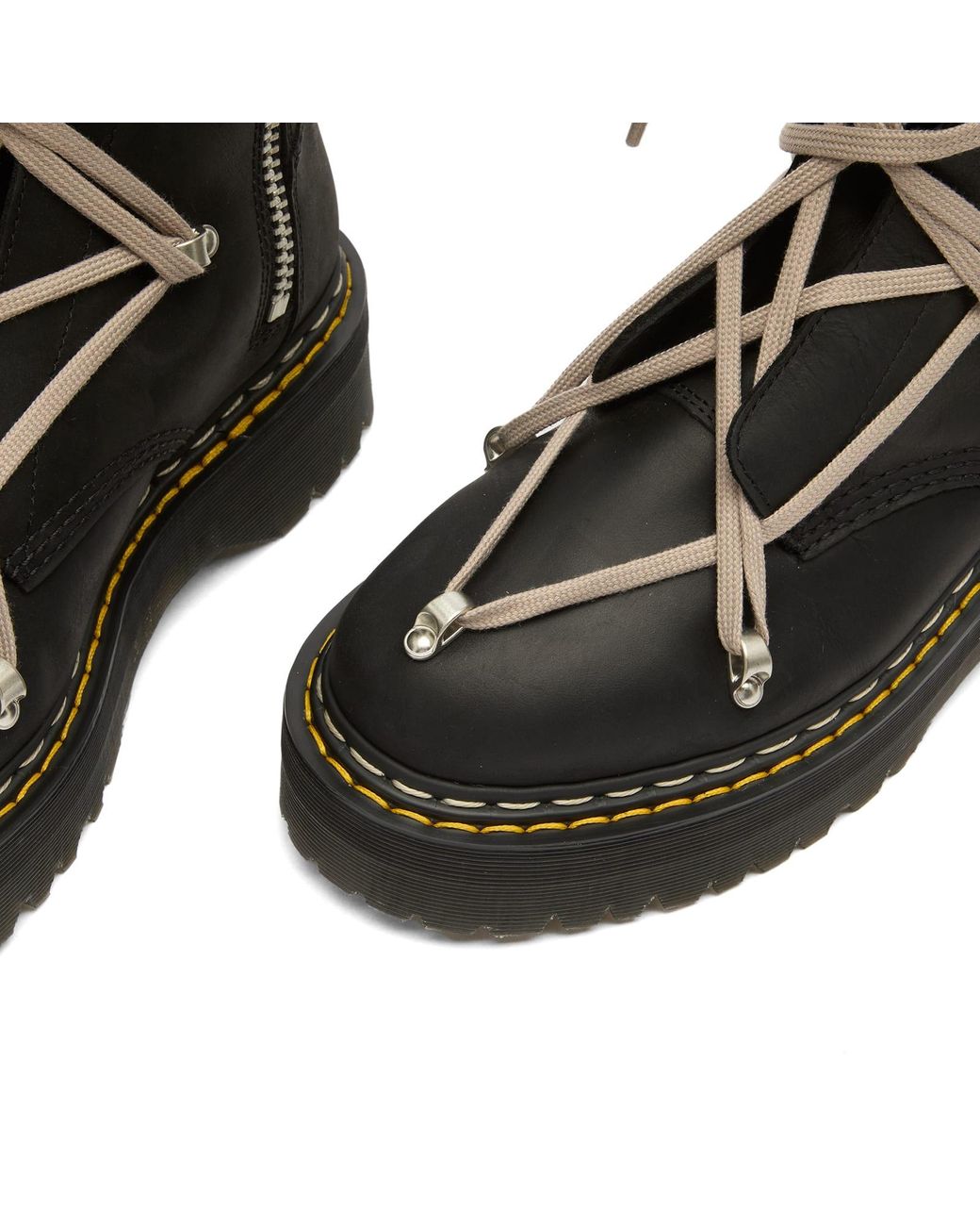 Rick Owens X Dr. Martens 1B60 Quad Pentalace Knee High Boot in