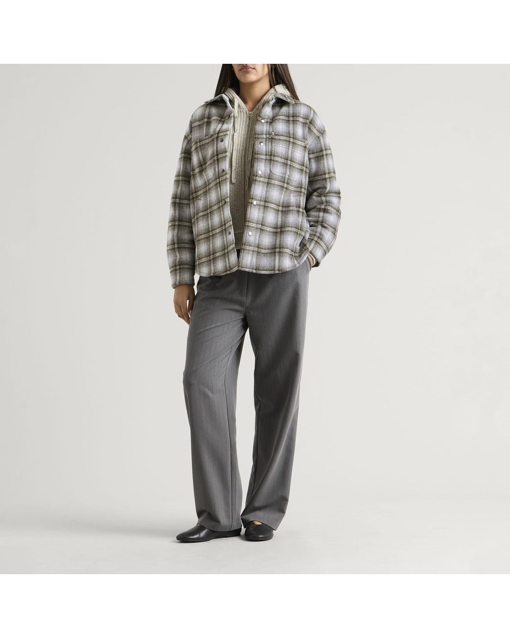 DUNST Gray Quilted Flannel Shirt