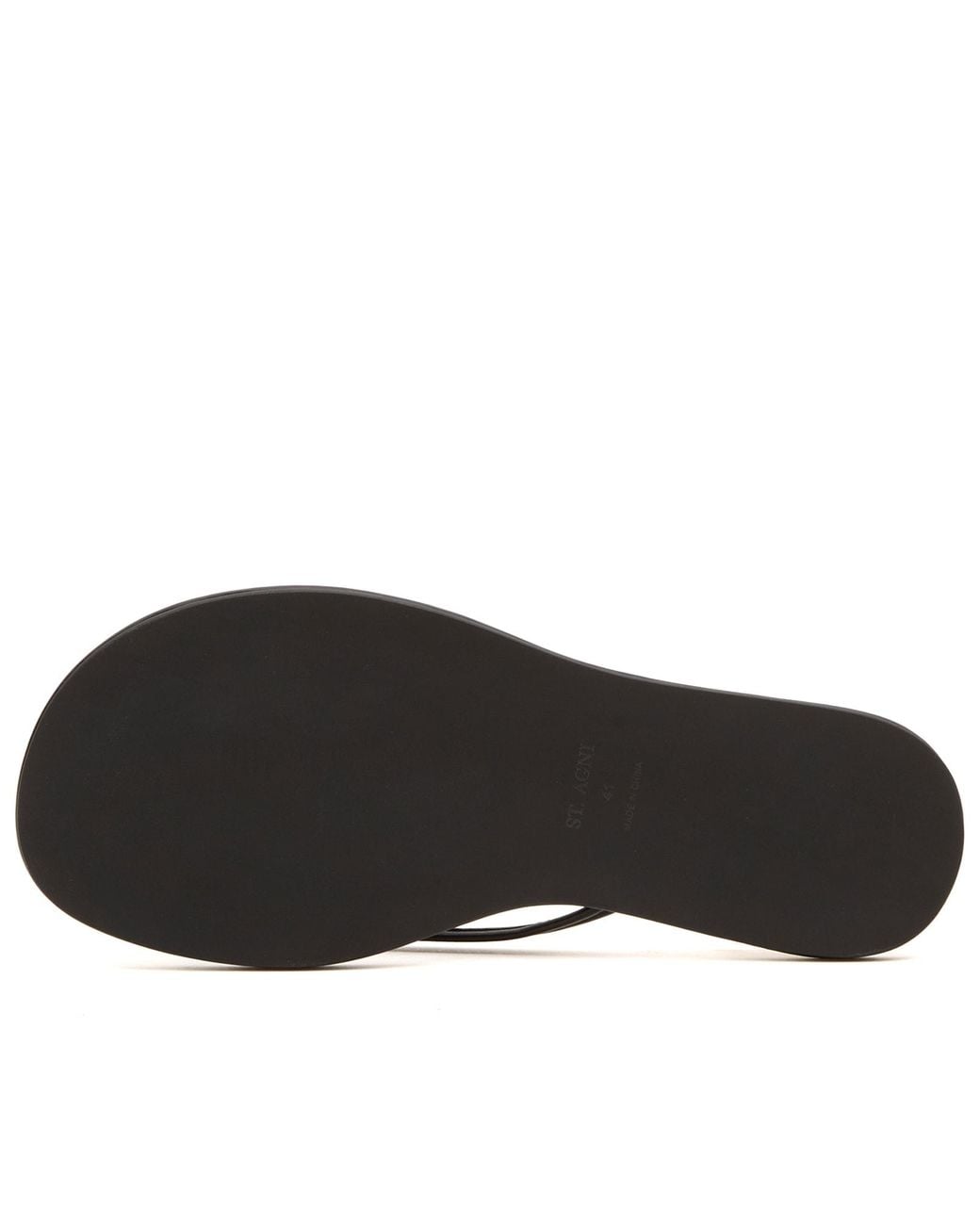 St. Agni Black Thong Detail Slide
