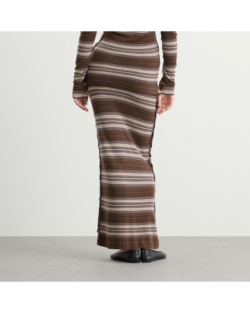 Miss Sixty Brown Knwls X Knitted Skirt
